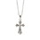 Dicksons 35-8202 Silver Pl Bud Cross W/Crystal Necklace