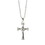 Dicksons 35-8203 Silver Pl Cross With Endcaps Necklace