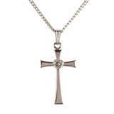 Dicksons 35-8301 Necklace Mother Flare Cross Silver Plate