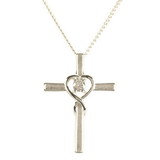 Dicksons 35-8303 Necklace Mother Cross/Drape Heart
