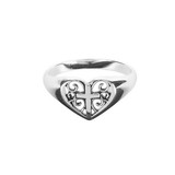 Dicksons Ring Filigree Heart/Cross Silver