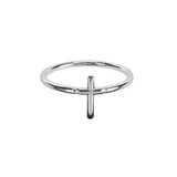 Dicksons Ring Small Cross Silver Plated