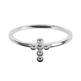 Dicksons Ring Ball Cross Silver Plated