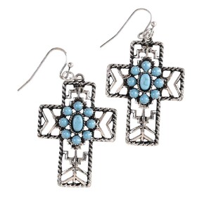 Dicksons 35-8609 Earrings Concho Crosses on Wires
