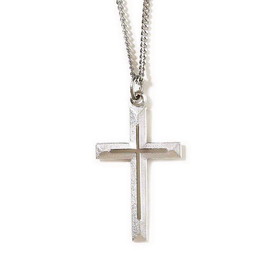 Dicksons 36-3113P Thin Silver Cross Necklace