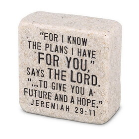 Dicksons 40706 Tabletop Scripture Stone His Plans2.25"H