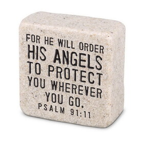 Dicksons 40707 Tabletop Scripture Stone His Angel2.25"H