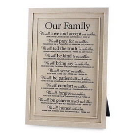 Dicksons 45011 Tabletop Word Plaque Our Family 12"H