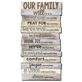 Dicksons 45017 Wall Plaque Our Family Will 29.5"H