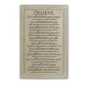 Dicksons 45021 Wall Plaque Word Study Believe 16.75"H