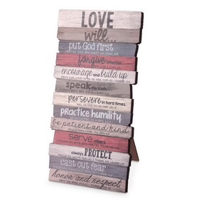 Dicksons 45028 Tabletop Stacked Plaque Love Mdf 10H