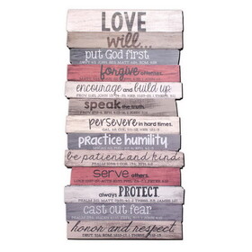 Dicksons 45029 Wall Plaque Stacked Love Mdf 16.5H