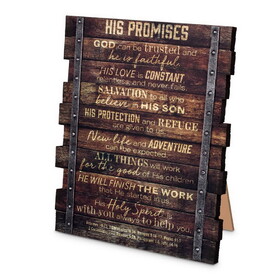 Dicksons 45034 Tabletop Farmhouse Plaque His Promise 8"