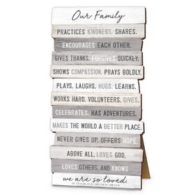 Dicksons 45035 Tabletop Plaque Stacked Our Family 10"H