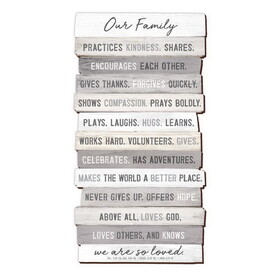 Dicksons 45036 Wall Plaque Stacked Our Family Ll 16.5"H
