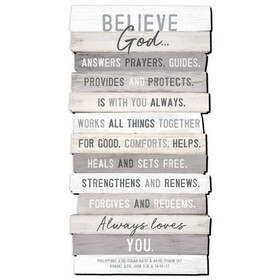 Dicksons 45039 Wall Plaque Stacked Believe Ii Mdf 16.5H