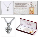 Dicksons 73-1831P A Caring Heart Cross Necklace