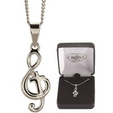 Dicksons 73-2597P Musical Treble Clef Cross Necklace