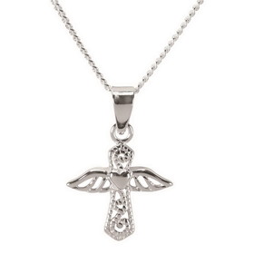 Dicksons 73-4690P Angel/Heart Silver Plate 18" Chain