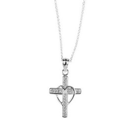 Dicksons 73-4771P Draped Heart Cross Necklace