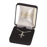 Dicksons 73-4839P Necklace Silver Plate Open Bud Cross