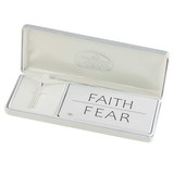 Dicksons 73-4845P Necklace Faith Over Fear Box Cross 18In