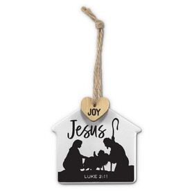 Dicksons 82378 Ornament Stable Tag Jesus Twine Hanger