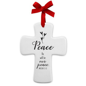 Dicksons 83292 Christmas Ornament Peace Cross 4.5"