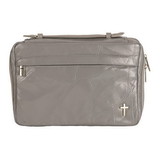 Dicksons BCPL-653 Gray Patchwork Leather Bible Cover Large