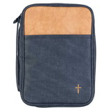 Dicksons BCV-L204 Bible Cover Blue & Tan With Cross Large