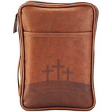 Dicksons BCV-TL109 Brown Three Crosses Vinyl Bible Cover