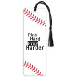 Dicksons BKMTL-364 Baseball Play Hard Pray Tassel Bookmark