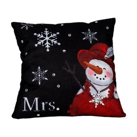Dicksons BSP006 Mrs. Snowman Snowflake Throw Pillow