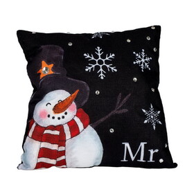 Dicksons BSP007 Mr. Snowman Snowflake Throw Pillow