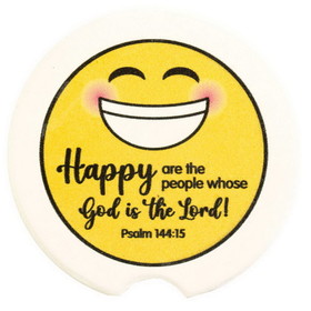 Dicksons CC-16 Car Coasters Happy Psalm 144:15 2Pack
