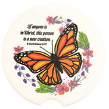 Dicksons CC-4 Car Coasters Butterfly 2Cor 5:17 2-Pack