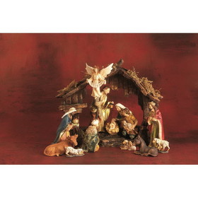 Dicksons CHNAT-120 Nativity With Creche 13Piece Resin 4.5In