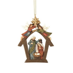 Dicksons CHOR-607 Angel With Holy Family Ornament 4.5"H