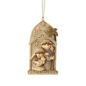 Dicksons CHOR-703 Holy Family In Creche Ornament 4"H