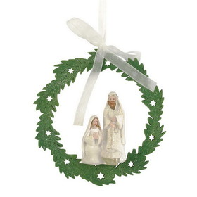 Dicksons CHOR-723 Holy Family In Wreath Ornament 4"