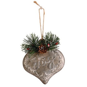 Dicksons CHOR-736 Ornament Heart Joy Resin Metal Look 4.5H