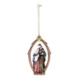 Dicksons CHOR-806 Ornament Red Brown Holy Family Creche 5H