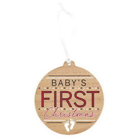 Dicksons CHOW-1009 Orn Baby'S First Christmas Mdf Wd 4"