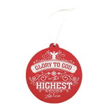 Dicksons CHOW-1020 Christmas Ornament Glory Luke 2:14 Red