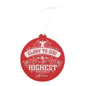 Dicksons CHOW-1020 Christmas Ornament Glory Luke 2:14 Red