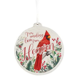 Dicksons CHOW-1029 Cardinal Wood Ornament I'M Sending Love