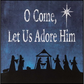 Dicksons CHPLK88-321 Christmas O Come, Let Us Nativity Plaque