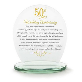 Dicksons CMG-663 50Th Anniversary Glass Tabletop Plaque