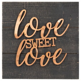 Dicksons CPBRD5 Love Sweet Love Copper And Wood Wall Art