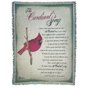 Dicksons FAB-3097 Cardinal'S Song Tapestry Throw Blanket
